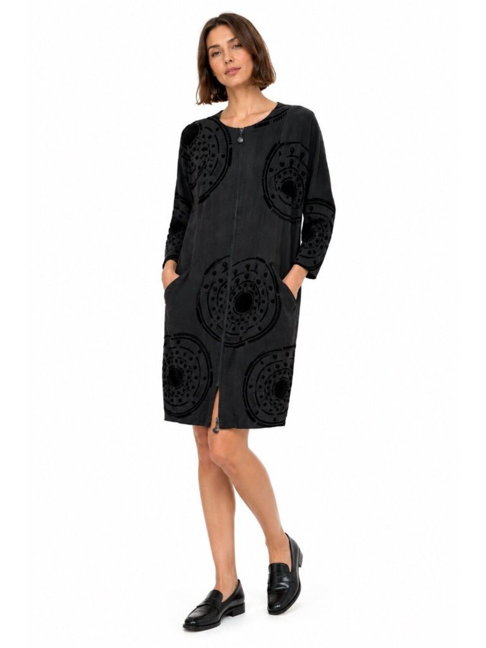 BITTE KAI RAND dress black MEDIUM lagenlook artsy astrological architectural